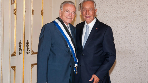 Isidro Fainé, presidente de la Fundación Bancaria ”la Caixa”, y Marcelo Rebelo de Sousa, presidente de la República Portuguesa.