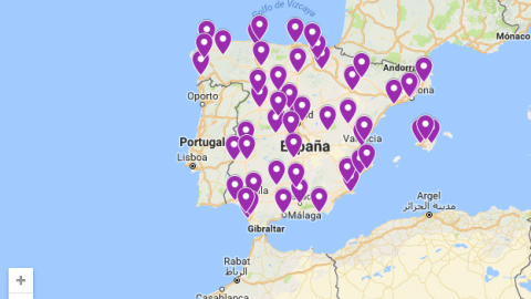 Mapa actualizado de concentraciones  contra la sentencia de 'La Manada'