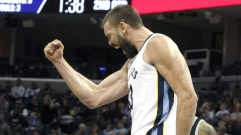 Marc Gasol durante su partido de NBA disputado contra San Antonio Spurs.EFE/Karen Pulfer Focht