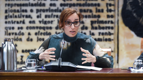 14/03/2024 La ministra de Sanidad, Mónica García, comparece durante una Comisión de Sanidad, en el Senado, a 14 de marzo de 2024, en Madrid.