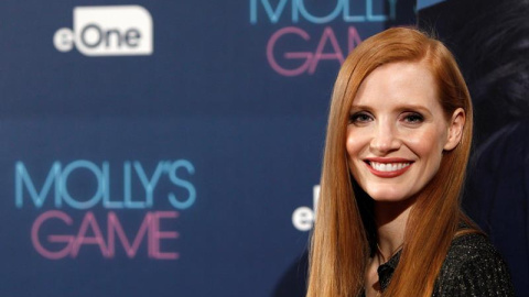 La actriz californiana Jessica Chastain, dos veces nominada al Óscar, durante la presentación de "Molly's Game / EFE