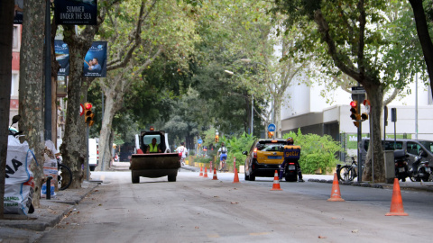 Un dels carrers on s'han fet obres de la superilla de l'Eixample de Barcelona, en una imatge d'arxiu.