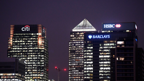 las oficinas de los bancos Citi, Barclays, y HSBC en Canary Wharf, el distrrito financiero de Londres. REUTERS/Toby Melville