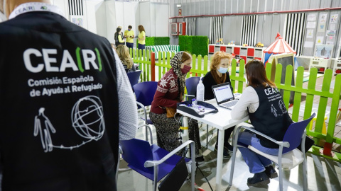 23/08/2022. Interior del centro de refugiados habilitado para la recepción, atención y derivación de ciudadanos ucranianos, en Málaga, a 20 de abril del 2022.