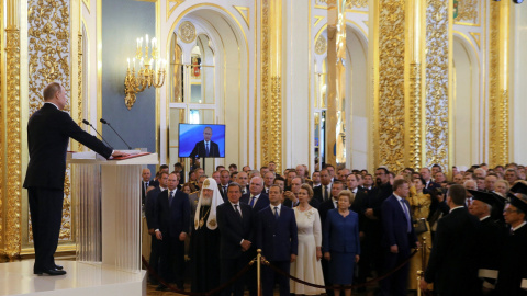 Vladimir Putin dirige su discurso en su toma de posesión en Moscú. /REUTERS