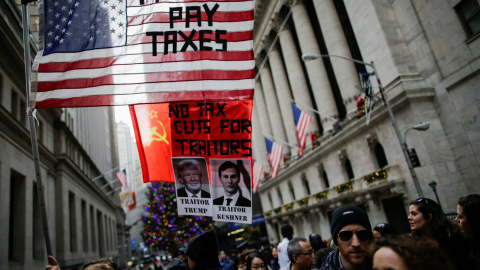 Protestas contra gobierno de EEUU en Wall Street./REUTERS