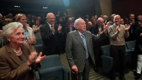 L'expresident de la Generalitat Jordi Pujol, aquest dilluns en l'homenatge a la seva figura política a Barcelona. / Europa Press