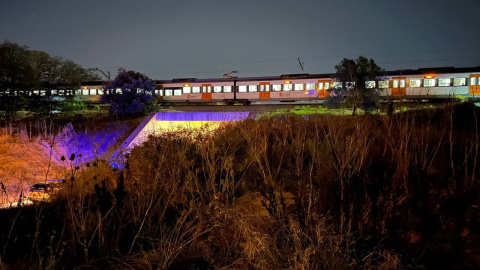 10/09/2023 - El tren de la R3 de Rodalies que ha atropellat un grup de joves a Montmeló.