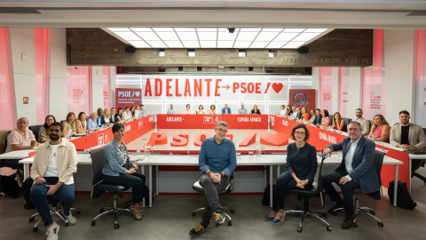 Imagen de la Ejecutiva federal del PSOE en la reunión mantenida este lunes en Ferraz.