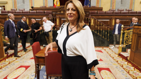 La diputada de Coalición Canaria, Cristina Valido, a su llegada a la Sesión Constitutiva de la XV Legislatura en el Congreso de los Diputados. E.P./Eduardo Parra