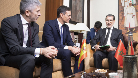 Imagen de archivo del presidente del Gobierno Pedro Sánchez reunido con el primer ministro marroquí Saadeddine Othmani, a 19 de noviembre de 2018.