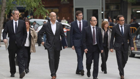 Los ex consellers a su entrada a la Audiencia Nacional