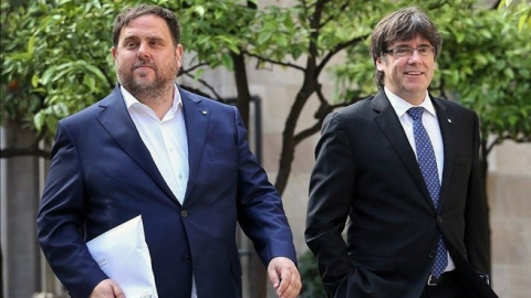 Carles Puigdemont y Oriol Junqueras.