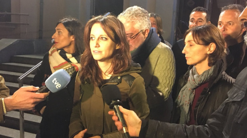 Andrea Levy realiza la declaración a los medios en San Fost de Campsentelles