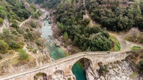 El pont de Pedret, a vista de drone