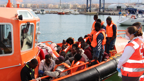 27/01/22. Migrantes llegando a Chafarinas, isla perteneciente a España, a 3 de junio de 2019.