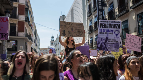 Miles de estudiantes se manifiestan en Madrid contra la sentencia condenatoria a 'La Manada' y contra la "justicia patriarcal".- JAIRO VARGAS