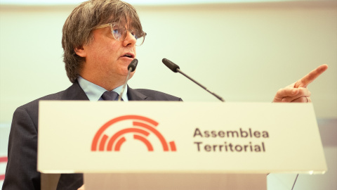 20/03/2024 Carles Puigdemont interviene durante la constitución de la Asamblea Territorial del Consell de la República, a 2 de marzo de 2024, en Latour-Bas-Elne (Francia).