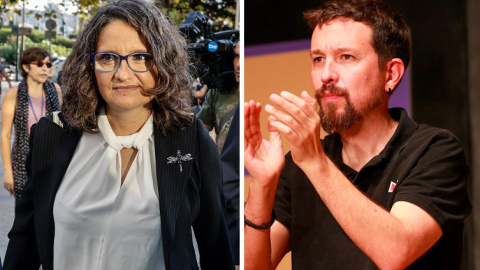 Mónica Oltra y Pablo Iglesias. EUROPA PRESS