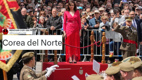 Isabel Díaz Ayuso, en el acto cívico-militar en homenaje a los Héroes del Dos de Mayo, en Madrid. / Borja Sánchez-Trillo (EFE)