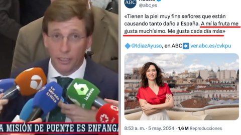 Almeida pidiendo la dimisión de Puente y Ayuso insistiendo con su "me gusta la fruta".-