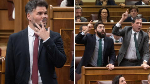 Dos imágenes de este jueves en el Congreso.- EDUARDO PARRA (EUROPA PRESS)