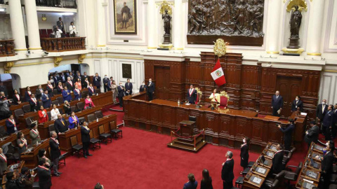 Fotografía de archivo del Congreso de Perú, cuando la actual presidenta Boluarte tomó posesión del cargo.