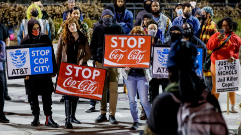 Protesta por la muerte de Tyre Nichols a manos de la Policía de Memphis.