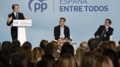 Aznar, junto a Feijóo y Rajoy: "Sánchez no es el candidato del PSOE, sino la cabeza de un frente radical"