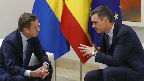 El president del Govern espanyol, Pedro Sánchez, en una reunió del juny amb el primer ministre de Suècia, Ulf Kristersson.