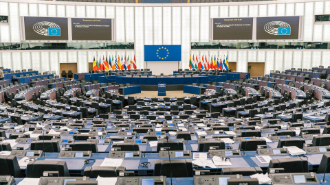 Vista general del hemiciclo del Parlamento Europeo, a 13 de julio de 2023.