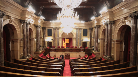 Vista del hemiciclo del Parlament catalán, en Barcelona. E.P./Kike Rincón