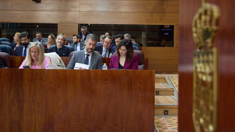 La presidenta del Comunidad de Madrid, Isabel Díaz Ayuso, en la Asamblea de Madrid el pasado jueves 21 de marzo.