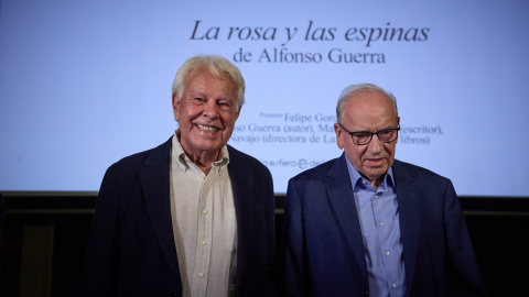 Felipe González y Alfonso Guerra, este miércoles en Madrid.