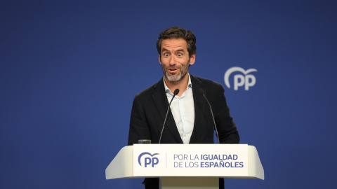 Borja Sémper, ofrece una rueda de prensa en la sede del PP, a 18 de septiembre de 2023, en Madrid.