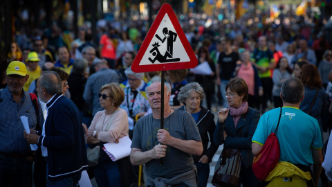 Manifestación independentista en Barcelona en rechazo a la sentencia del 1-O y para pedir la libertad de los presos, 2019.