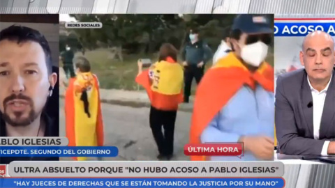 Pablo Iglesias y Nacho Abad durante su agrio careo.