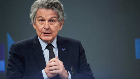 17/03/2021. Imagen de archivo del comisario europeo para el Mercado Interior, Thierry Breton, en Bruselas. - EUROPA PRESS