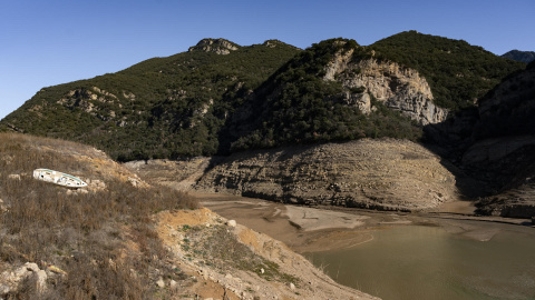 Vista del pantano de la Baells (Barcelona) a 31 de enero de 2024.