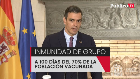 Pedro Sánchez: "Estamos tan solo a 100 días de lograr el 70% de la población española vacunada"