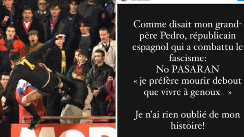 Mensaje de Éric Cantona en Instagram. / @fonsiloaiza