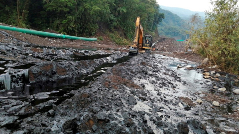 29/01/2022 El vertido de petróleo al río Coca tras la rotura de un del Oleoducto de Crudos Pesados en el sector de San Luis (Ecuador)