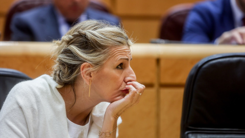 14/02/2022. Yolanda Díaz durante la sesión de control del Gobierno en el Senado, a 7 de febrero de 2023.