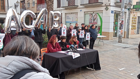 Un moment de la roda de premsa dels afectats per la infiltració policial al País Valencià.