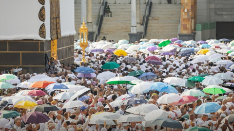 Peregrinos a su llegada a La Meca, en el ritual anual celebrado por la comunidad musulmana.