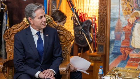 Imagen de archivo del secretario de Estado de EEUU, Antony Blinken, en su visita a Mongolia.