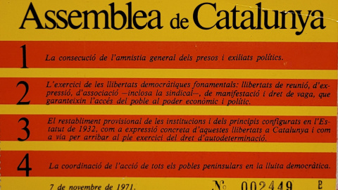 Els quatre punts programàtics de l'Assemblea de Catalunya.