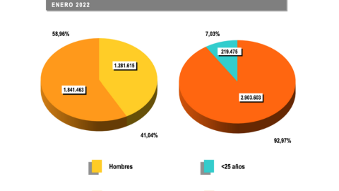 Paro por sexo y edad en enero de 2022