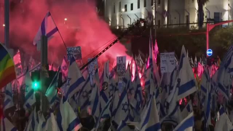 Nueva protesta multitudinaria en Tel Aviv contra la reforma judicial de Netanyahu