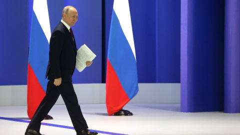 El presidente de Rusia, Vladimir Putin, durante su discurso en Moscú, a 21 de enero de 2023.